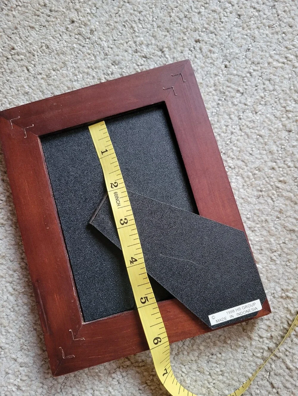 HB Group 90s Wood Brass Photo Frame 5.5